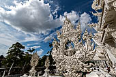 Famous Thailand temple or white temple, Wat Rong Khun,at Chiang Rai province, northern Thailand. 